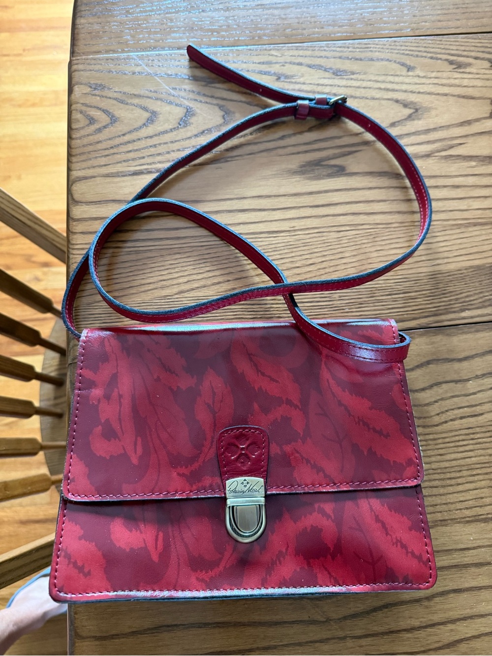 Patricia Nash Red Floral-Patterned Crossbody Bag
